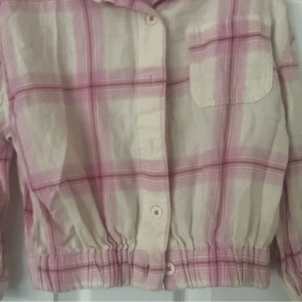 Carter’s‎ Girls Size 6/6X Pink/White Plaid Button Down Top